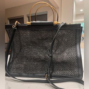 Anthropology woven laptop bag